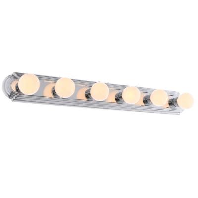 6 light chrome flushmount raceway bath bar light