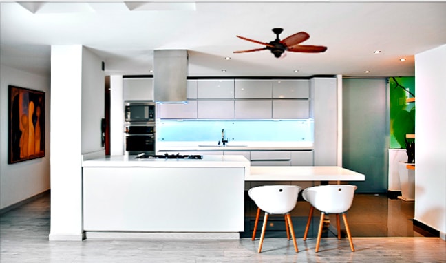 Hampton Bay Altura 56 inch Ceiling Fan in Kitchen