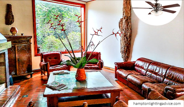 Campbell Ceiling Fan in Contemporary Living Room