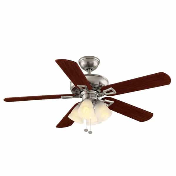 Hampton Bay Lyndhurst 52 in. Indoor Brushed Nickel Ceiling Fan