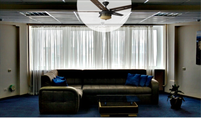Hampton Bay Pendleton Ceiling Fan in Living Room