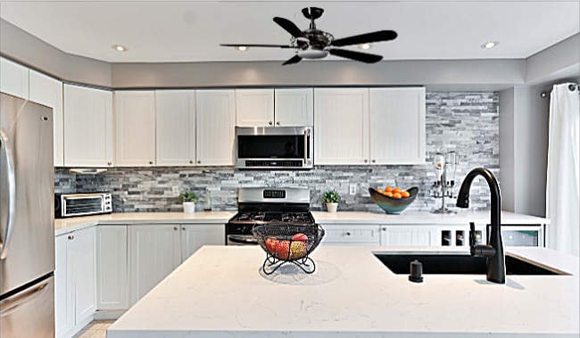 Hampton Bay Vercelli Ceiling Fan in Kitchen