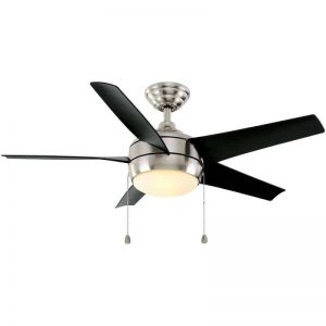 Hampton Bay Windward 44 in. Indoor Brushed Nickel Ceiling Fan