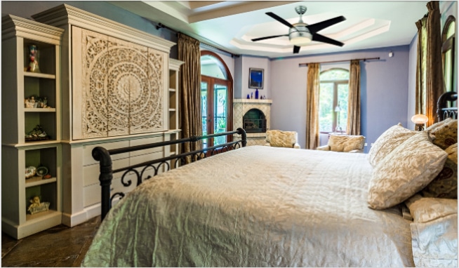 Hampton Bay Windward II 54 inch Ceiling Fan in Bedroom