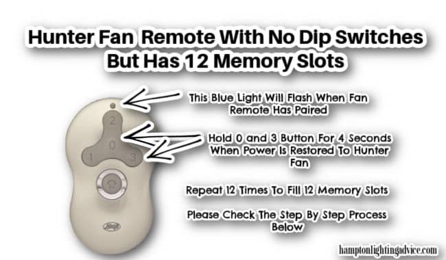 Hunter Fan Remote Pairing With No Dip Switches and No Pair Button
