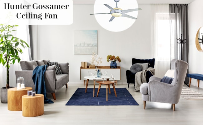 Hunter Gossamer Ceiling Fan in Bedroom