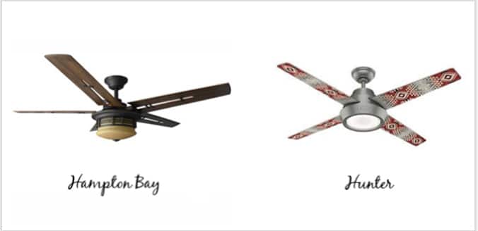 Comparison between Hunter Pendleton Ceiling Fan & Hampton Bay Pendleton Fan