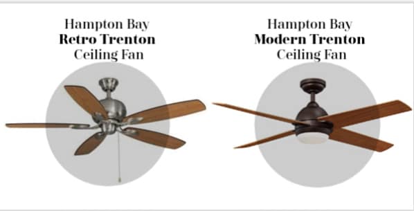 Retro vs Modern Trenton Ceiling Fan