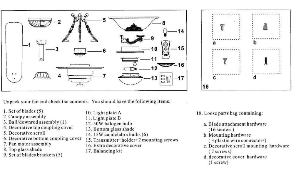St Regis Ceiling Fan Parts Diagram